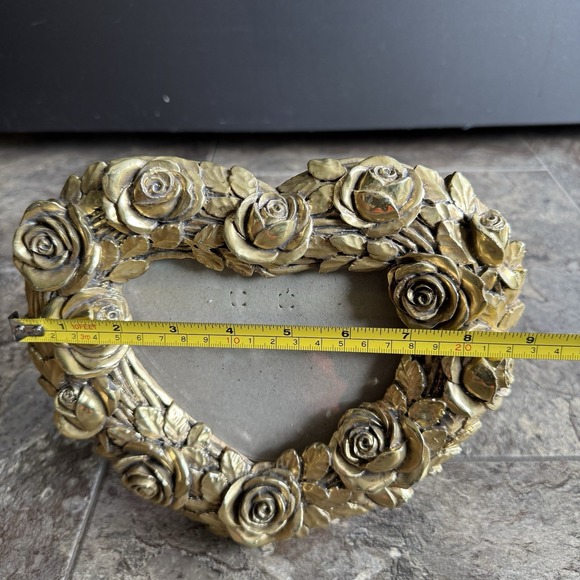 Vintage Beautiful 3D Art Resin Heart Photo Frame Victorian Roses Picture Frame - Picture 3 of 5
